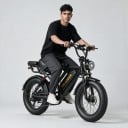 Elektrické horské kolo HEADEER Fat bike Baterie 48 V 20 Ah LCD displej Odpružení vpředu i vzadu Kotoučové brzdy Černé Do terénu i města 4