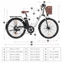 Elektrické kolo 250 W Dojezd 90 km Baterie 36 V 13 Ah Sedmistupňové řazení a kotoučové brzdy Přední košík i zadní nosič Městské elektrokolo 3