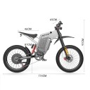 Elektrické kolo 3000 W Rychlost 85 km/h Baterie 60 V 30 Ah Kola 19 palců a LCD displej 174 x 97 cm Šedo-černé elektrokolo do terénu 2