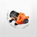 Elektrické membránové čerpadlo 12 V se závitem 1/2 palce a příkonem 96 W s tlakem 50 PSI a průtokem 11,36 l za minutu v oranžové barvě 2