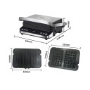 Elektrický kontaktní gril 2000 W 35,5x33,8x16,5 cm nerezový s digitálním ovládáním pro steaky, panini i grilování zeleniny 2