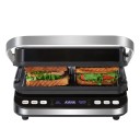 Elektrický kontaktní gril 2000 W 35,5x33,8x16,5 cm nerezový s digitálním ovládáním pro steaky, panini i grilování zeleniny 3