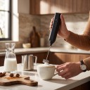 Elektrický napenič mlieka nabíjací cez USB-C 3 rýchlosti Odnímateľná metla z nehrdzavejúcej ocele 304 Na latte a cappuccino 2