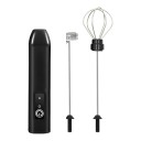 Elektrický napěňovač mléka a šlehač 2v1 Spirála i metla 3 rychlosti Nabíjení USB-C Nerezová ocel Na kávu i vejce 1