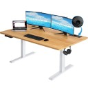 Elektrický polohovací psací stůl s USB portem a hákem deska 160 x 70 cm výška 72 až 114 cm dřevotříska 15 mm do kanceláře i domácnosti 2