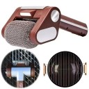 Elektrický rotační kartáč na čištění grilu s vyměnitelnou hlavou, váleček z nerezové oceli, tělo ABS, USB nabíjení, LED osvětlení, hnědý 2