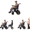 Elektrický skládací invalidný vozík 500W motor, hmotnosť 27 kg, nosnosť 120 kg, 8" a 12" kolesá, prenosný pre seniorov 2