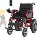 Elektrický skládací invalidný vozík Dojazd 30 km Nosnosť 150 kg Batéria 24 V Karbónová oceľ 40 cm kolesá Joystick a elektrická brzda do terénu 2
