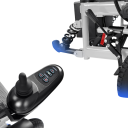 Elektrický skládací invalidný vozík Motor 500 W a dojazd 20 km Nosnosť 150 kg Ovládanie joystickom 360 stupňov Pneumatiky 40 cm Šedý do terénu 2