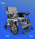 Elektrický skládací invalidný vozík Motor 500 W a dojazd 20 km Nosnosť 150 kg Ovládanie joystickom 360 stupňov Pneumatiky 40 cm Šedý do terénu 3