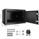 Elektrický trezor 8,5 l s digitálním PIN kódem a klíčem, 20×31×20 cm, ocel 2 mm, předvrtané otvory, domácí bezpečnost 3