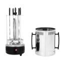 Elektrický vertikální gril 1000 W 20 x 37,5 cm nerezový s 5 otočnými špízy a 5 miskami na tuk pro kebab, shawarmu a domácí rotisserie 5