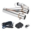 Elektrický výfukový ventil 2,25" 57 mm s diaľkovým ovládaním Dvojitá klapka Y svod Cutout Nerezová oceľ 304 Motor 12 V Strieborný 1