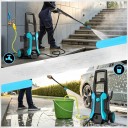Elektrický vysokotlaký čistič 2200 W modrý s nastavitelnou tryskou 180° a hadicí 8 m na mytí aut zahrady i teras vodní stříkací pistole 9