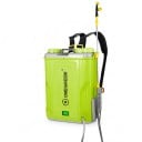 Elektrický zádový postrekovač 20 l Bez batérie Pre batérie 588VF 80 psi 3,5 l/min Teleskopická tyč 5 trysiek Miešanie Zelený Na záhradu 1