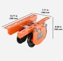 Elektrický zvedací vozík 1T s dvojitými koly kompaktní konstrukce oranžový pro manipulaci s břemeny na kolejnici 2