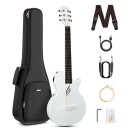 Elektrikus gitár beépített érzékelővel és Bluetooth, 35 hüvelyk, szénszál, 2600 mAh akkumulátor, utazó gitár tokban, hevederrel 3