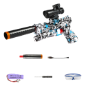 Elektrisch kinderpistoolmitrailleur voor hagelkorrels 31,8 x 27 cm. Luchtbuks voor kinderen met USB-oplaadfunctie, veiligheidsbril 2