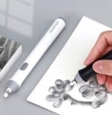 Elektrische Bleistift mit ausziehbarem Radiergummi für 2 AAA-Batterien mit Ersatzaufsätzen 16,6 x 1,5 cm 5