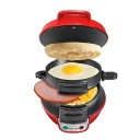 Elektrische burger maker 220V compact 14 × 20 × 13 cm meerlaagse sandwichmaker rood zwart voor het bereiden van hamburgers thuis 2