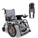 Elektrische opvouwbare rolstoel Motor 500 W en actieradius 20 km Draagvermogen 150 kg Besturing met joystick 360 graden Banden 40 cm Grijs 1
