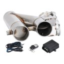 Elektrische uitlaatklep 2" 51 mm met afstandsbediening Dubbele klep Y bocht Cutout Roestvrij staal 304 Motor 12 V Zilver 2