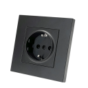 Elektrische wandcontactdoos EU 220V 16A AC Enkelvoudige contactdoos met aarding Niet-ontvlambaar kunststof 83×83 mm Universeel gebruik 1