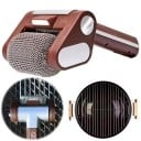 Elektrischer rotierender Grillreinigungsbürste mit austauschbarem Kopf, Edelstahlrolle, ABS-Gehäuse, USB-Ladung, LED-Beleuchtung, braun 2