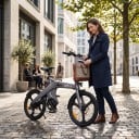 Elektrisches Fahrrad DYU T1 Bürstenloser Motor 250 W Lithium-Batterie 36 V 10 Ah 20 Zoll Räder Shimano 7 Gänge Scheibenbremsen Grau Für die Stadt 6