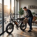 Elektrisches Mountainbike HEADEER Fat Bike Batterie 48 V 20 Ah LCD Display Federung vorne und hinten Scheibenbremsen Schwarz Für Gelände und Stadt 6