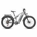 Elektrisches Mountainbike Shengmilo S600 Pro Zwei Motoren 2 x 80 Nm Batterie 48 V 25 Ah Shimano 7 Gänge Vollfederung Grau Für Gelände und Stadt 1