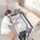 Elektrisk babyseng med automatisk vuggen Fjernbetjening Justerbar højde Åndbar madras Opbevaringskurv 3