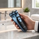 Elektrisk barbermaskine til mænd Triple flydende hoved Opladning via USB Opladning på 1 time ABS og metal Rotationsbarbering og trimning af skæg 11