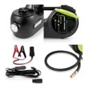 Elektrisk billyft 5 t 12 V med slagdragare och kompressor Lyft 13,5–36 cm LED-lampa Svart och grön För däckbyte 17