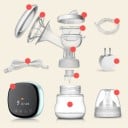 Elektrisk brystpumpe med massageindsats og skærm Opsamling direkte i flasken Strømforsyning via USB Materiale PP 5
