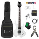 Elektrisk Guitar IRIN R-180 Flammeform 6 Strenge 24 Bånd Ahorn Krop H-S-H Pickupper Tremolo Bro 94x32,5x4,5 cm Komplet Sæt 6