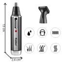 Elektrisk hårtrimmer 2i1 USB-laddning 13x2,4 cm med LCD-display för näsa, öron, konturer och detaljerad trimning 3