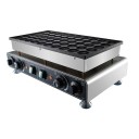 Elektrisk poffertje-bagemaskine 1600 W Rustfrit stålapparat til 50 mini-pandekager Non-stick vaffeljern med temperatur- og tidskontrol 53,3 x 30,5 x 20,3 cm 1