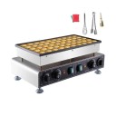 Elektrisk poffertje-bagemaskine 1600 W Rustfrit stålapparat til 50 mini-pandekager Non-stick vaffeljern med temperatur- og tidskontrol 53,3 x 30,5 x 20,3 cm 2