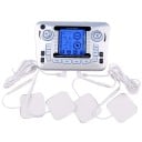 Elektrisk pulserande massageapparat TENS EMS 2 kanaler 12 lägen 20 nivåer 15,3 cm silver akupunktur smärtlindring 9