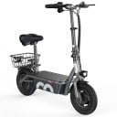 Elektrisk scooter F2 med sæde, motor 500W, batteri 36V 7,8Ah, 10-tommer hjul, rækkevidde 30 km, belastning 120 kg, sammenfoldelig, sort 1