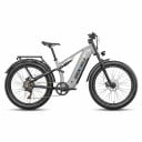 Elektriskt mountainbike Shengmilo S600 Pro Två motorer 2 x 80 Nm Batteri 48 V 25 Ah Shimano 7 växlar Fullfjädrad Grå För terräng och stad 1