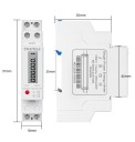 Elektromér 91 x 18 x 65 mm 230 V 5(60) A Egyfázisú 1P 2 vezeték DIN 35 mm LCD digitális kijelző Áramkimaradás utáni memória 1. osztály 2