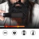 Elektromos forró haj- és szakállfésű férfiaknak, 25 W-os negatív ionos vasalóval, nedves és száraz hajkefével, gyors formázással, EU 7