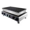 Elektromos Poffertjes Maker 1600 W rozsdamentes acél sütő 50 mini palacsintához tapadásmentes gofrisütő hőmérséklet- és időszabályozással 53,3 x 30,5 x 20,3 cm 1