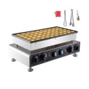 Elektromos Poffertjes Maker 1600 W rozsdamentes acél sütő 50 mini palacsintához tapadásmentes gofrisütő hőmérséklet- és időszabályozással 53,3 x 30,5 x 20,3 cm 2