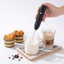 Elektromos tejhabosító 3 sebességgel USB-C töltés 300 mAh Hossza 23 cm Rozsdamentes habverő Kávé, tej és tojás felverésére 4