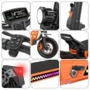 Elektroniczna hulajnoga z silnikiem 1000 W, bateria 48V 13Ah, koła 10 cali, zasięg 45 km, prędkość 45 km/h, hamulce tarczowe, pomarańczowo-czarna 11