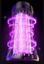 Elektroniczny łapacz komarów LED UV światło 14 × 6 cm Elektryczna siatka Plastik czarny Lampka biurkowa przeciwko komarom do wnętrz 3