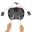 Elektronische drumkit 9 pads MIDI interface handgerolde trommel draagbare set met pedalen stokken ondersteuning voor DTX games 41x31x2.5 cm 3